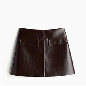 NWT H&M Burgundy Faux Leather Mini Skirt